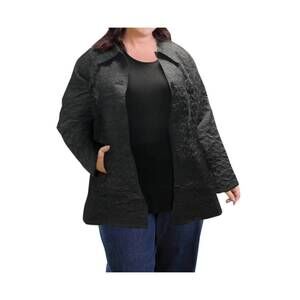 NEW ON THE PLUS SIDE cotton quilted swing coat - plus size in black